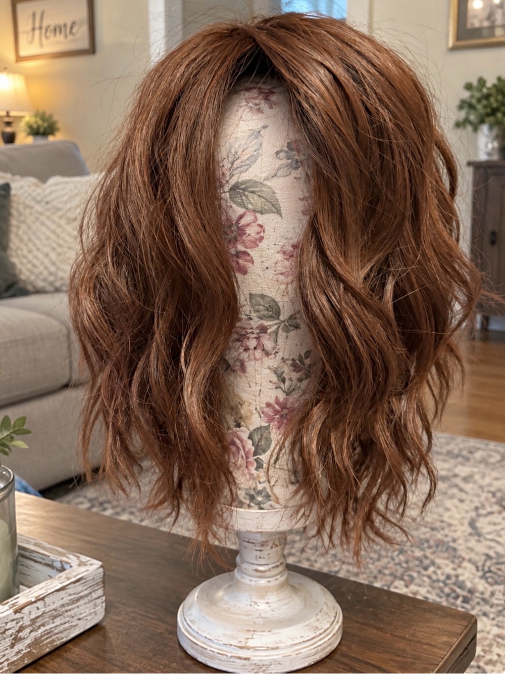 Cute Auburn/Copper Wavy Layered Wig – Natural Everyday Style-New, Never Worn